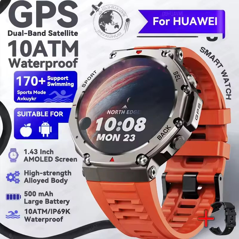 2025 New for Xiaomi IOS Outdoor Smart Watch GPS Bluetooth Call 10ATM Waterproof Navigation Tracker Men Sports Fitness Smartwatch