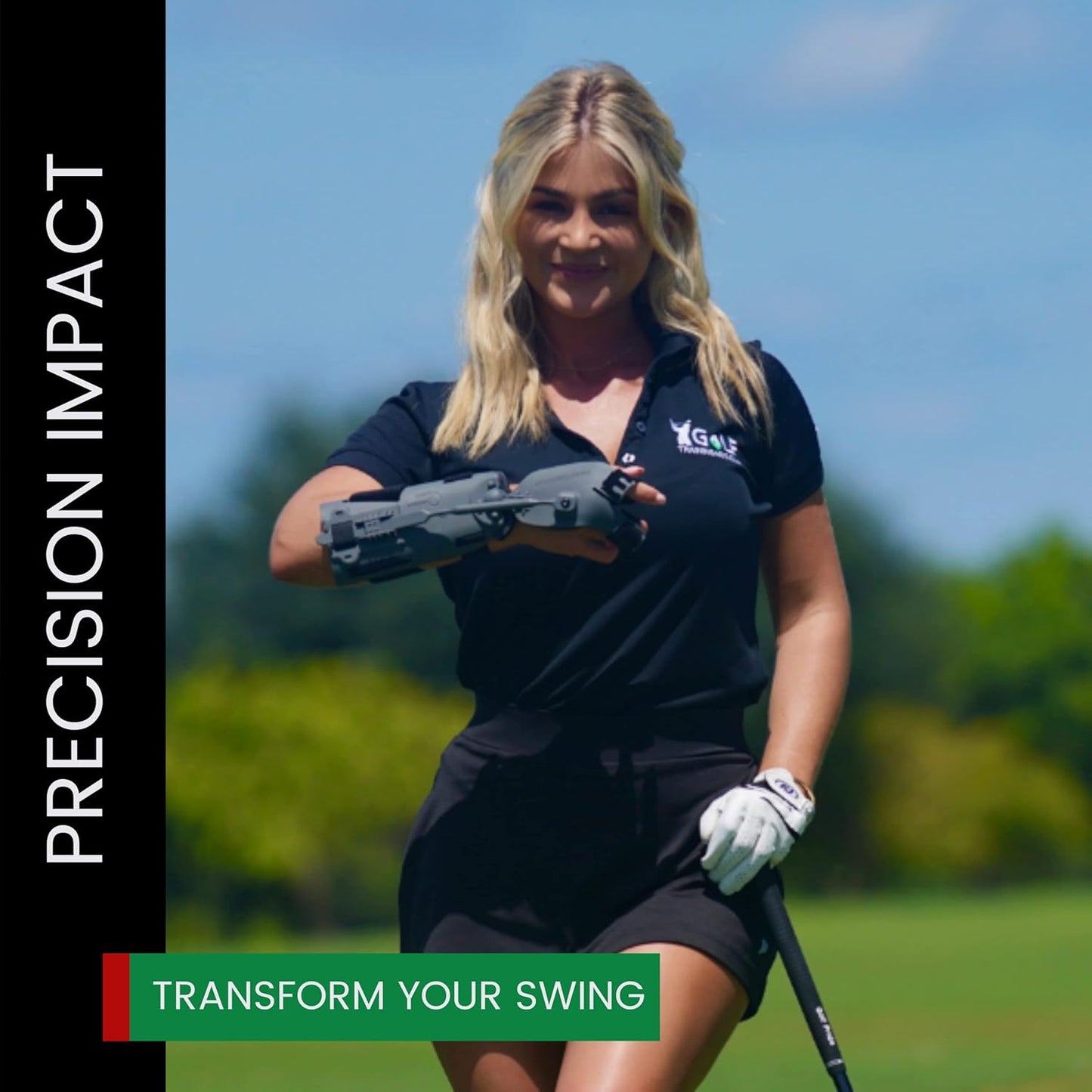 Precision Impact Golf Training Aid - Putting Trainer, Golf Swing Trainer, Golf Training Equipment, Golf Swing Trainer Aid, Golf Trainer, Golf Practice Equipment, Wrist Hinge Trainer - RH Golfers Only
