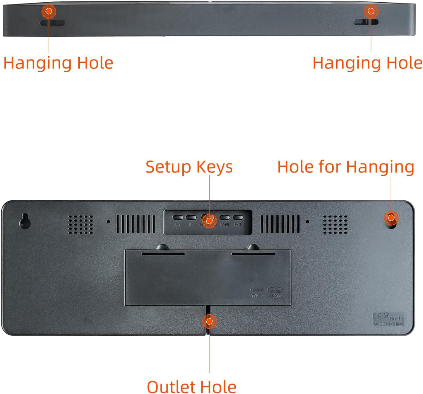 Gym Timer Clock with Remote,16.5" LED Workout Colck Count Down/Up Clock for Home Fitness, 12/24H Digital Wall Clock, Portable Home Gym Accessories