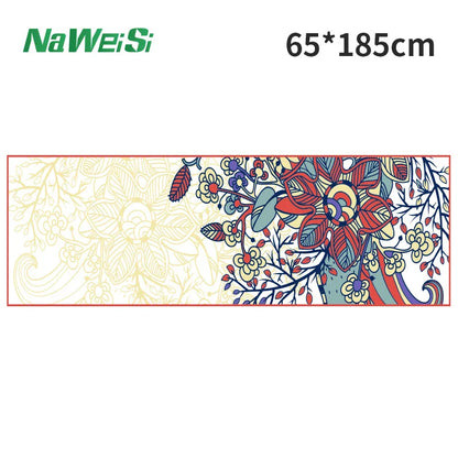 Yoga Mat Towel Double-Side Velvet Yoga Fitness Isolation Mat Non-Slip Folding Portable Sports Mat Towel Beach Quick Dry Towel
