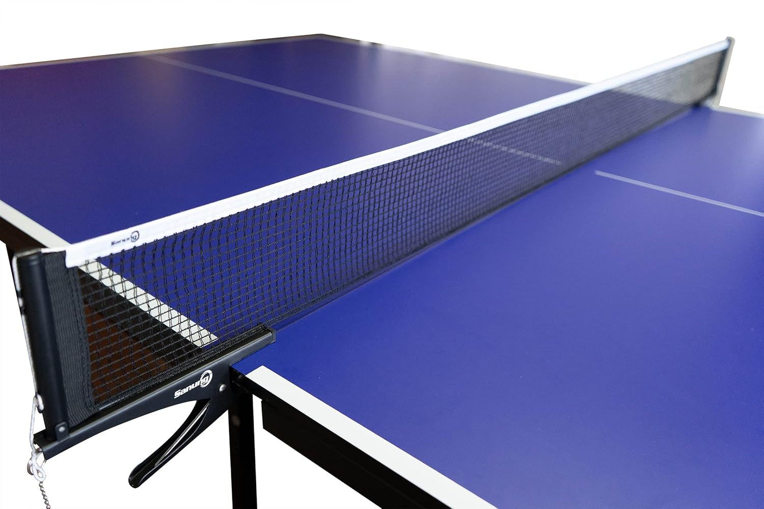 S304 Portable Table Tennis Net and Post Set Folding Spring Clamp-On with 2 Posts Kit Adjustable Ping Pong Training Mesh Net for Standard 60In Wide Tables Easy Setup