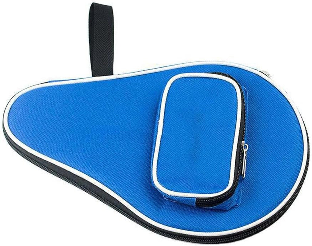 Pong Paddle Carry Bag with Ball Storage Pocket Table Tennis Racket Case Cover Waterproof Inner Blue