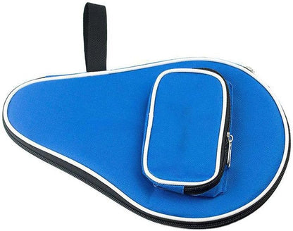 Pong Paddle Carry Bag with Ball Storage Pocket Table Tennis Racket Case Cover Waterproof Inner Blue