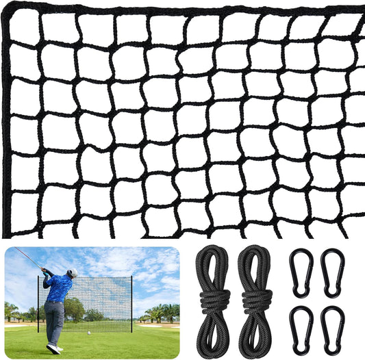 Golf Net,Golf Practice Net with Rope and Carabiners,Durable Nylon Golf Hitting Net,Weatherproof Golf Netting,Practice Barrier Nets for Golf, Baseball, Hockey, Soccer(10Ft,15Ft,20Ft,25Ft,30Ft)