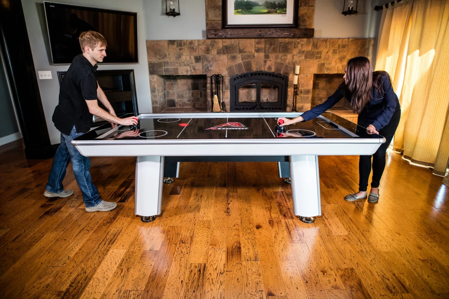 Avenger 8' Hockey Table with LED Scoring and 120V Blowers for Exhilarating Play