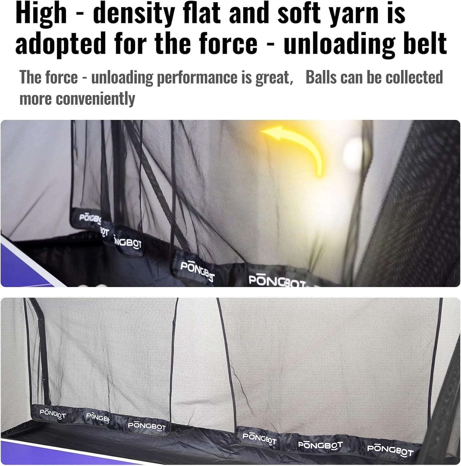 Table Tennis Ball Catch Net, Ping-Pong Ball Recycling Net, Durable Ball Collector for Solo Training, for Tables with Sides under 3 Inches