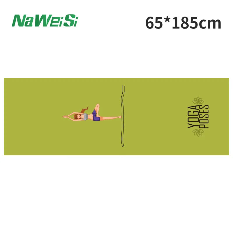 Yoga Mat Towel Double-Side Velvet Yoga Fitness Isolation Mat Non-Slip Folding Portable Sports Mat Towel Beach Quick Dry Towel