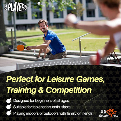 Ping Pong Paddles Set of 2 with 3Pcs 3-Star Balls & Storage Case - 2 Players High Performance Table Tennis Paddles Kit for Indoor & Outdoor Games