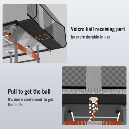Table Tennis Ball Catch Net, Ping-Pong Ball Recycling Net, Durable Ball Collector for Solo Training, for Tables with Sides under 3 Inches