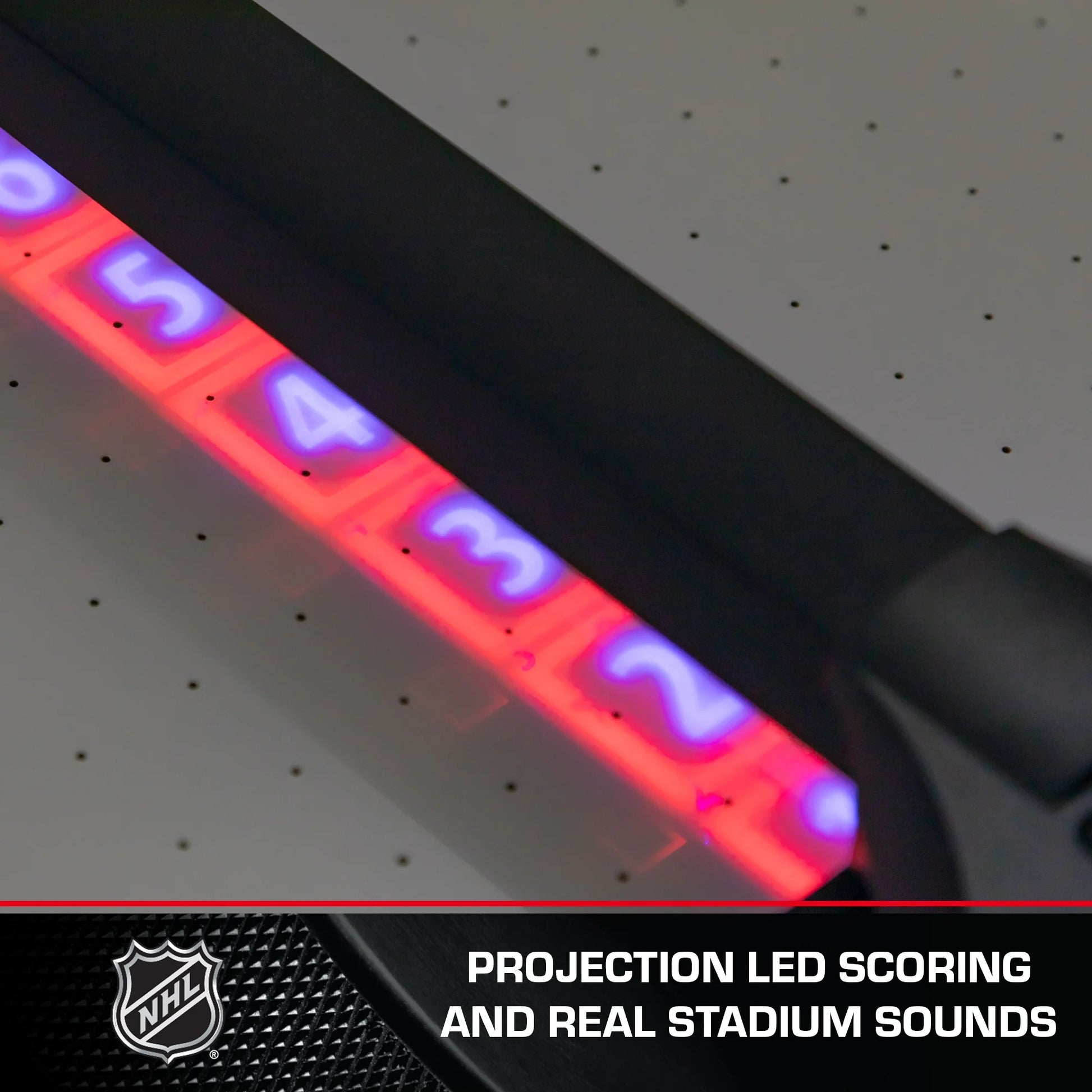 Power Play Pro 84" Indoor Air Hockey Table with Overhead Projection LED Scoring and Light-Up Power Corners