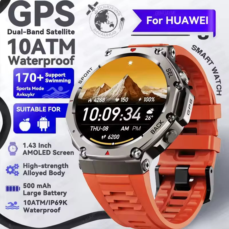 2025 New for Xiaomi IOS Outdoor Smart Watch GPS Bluetooth Call 10ATM Waterproof Navigation Tracker Men Sports Fitness Smartwatch
