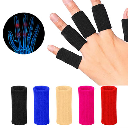 10Pcs Stretchy Sports Finger Sleeves Arthritis Support Finger Guard Outdoor Basketball Finger Protection Sports Safety