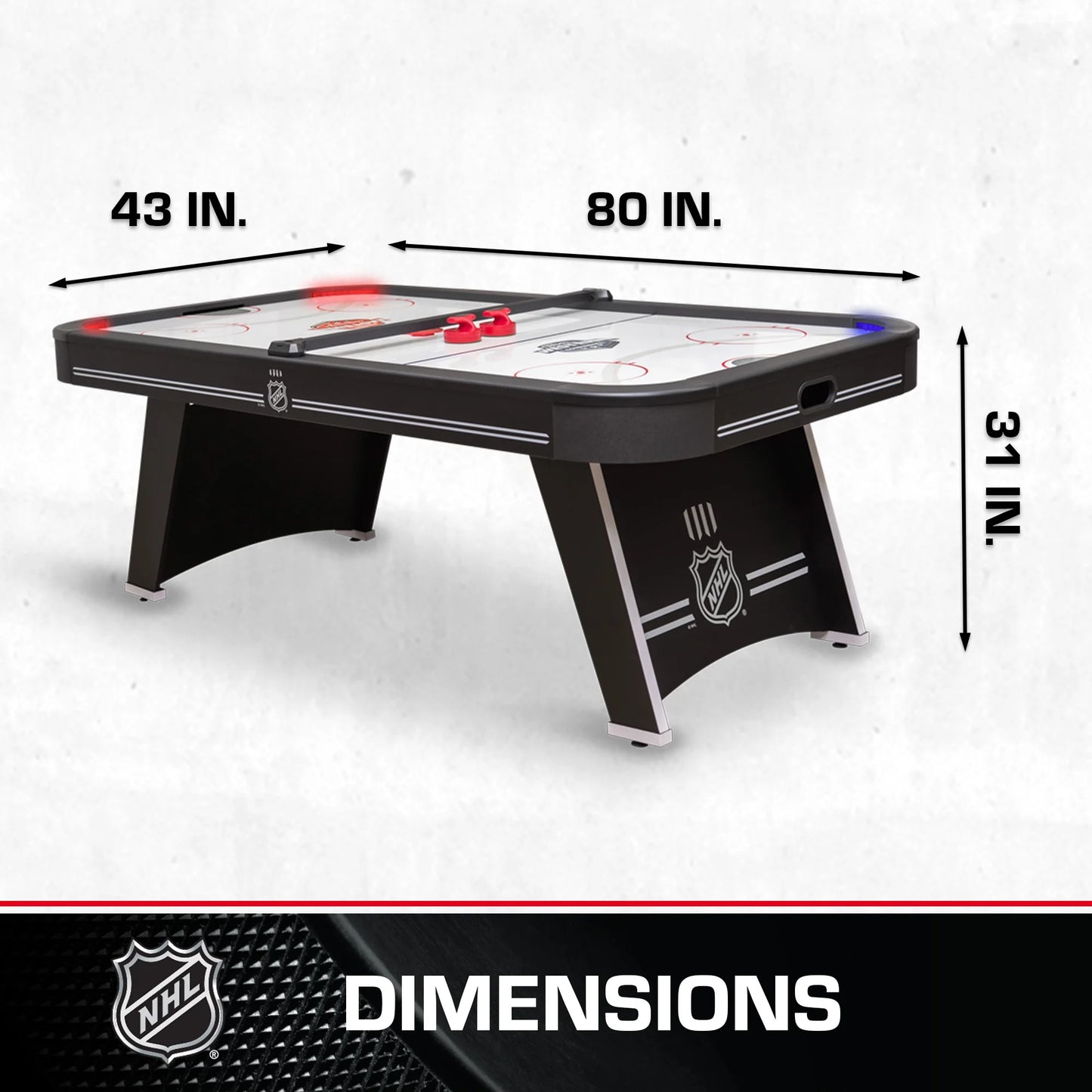 Power Play Pro 84" Indoor Air Hockey Table with Overhead Projection LED Scoring and Light-Up Power Corners