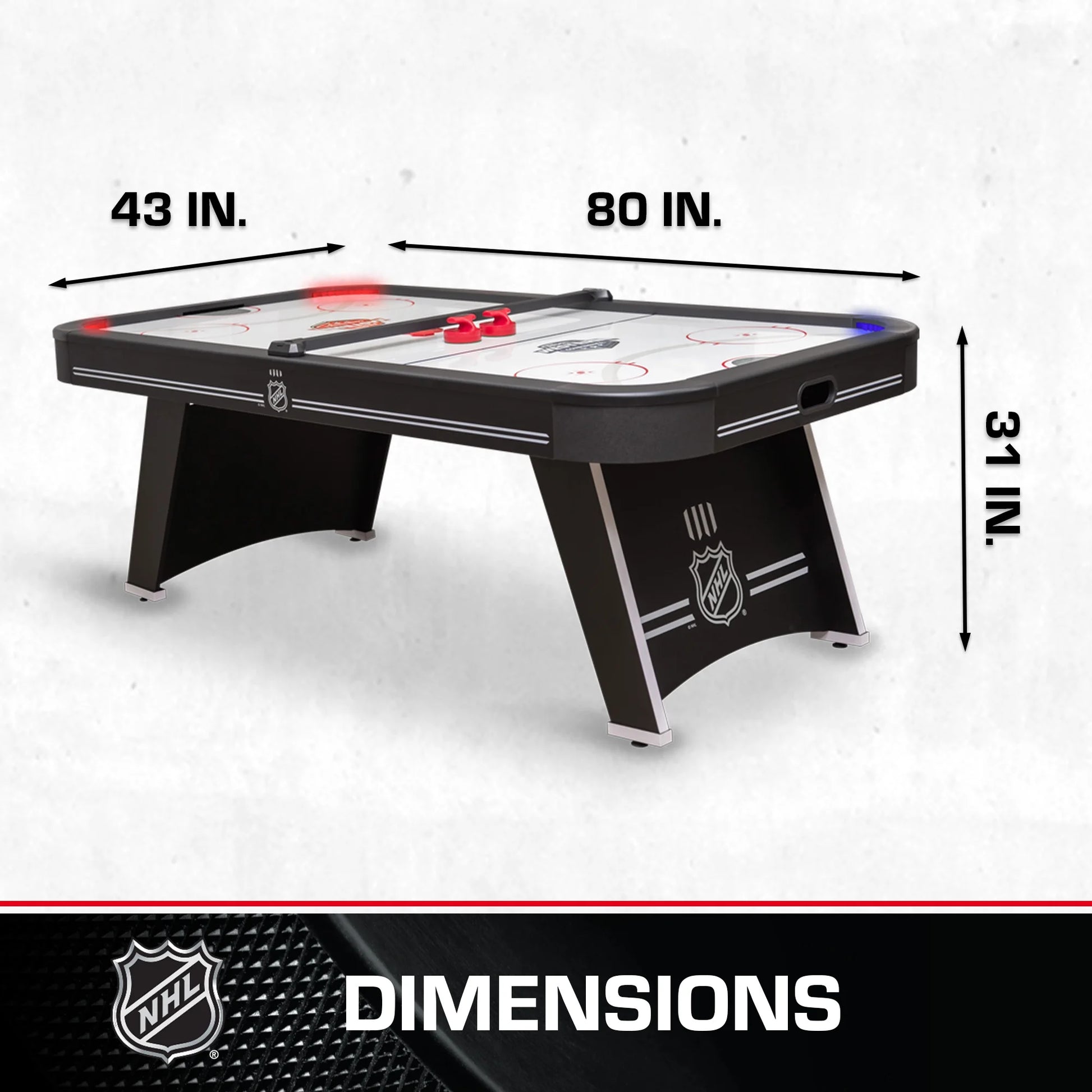 Power Play Pro 84" Indoor Air Hockey Table with Overhead Projection LED Scoring and Light-Up Power Corners