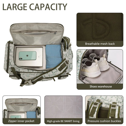 BE SMART 50L Extra Large Gym Backpack for Men, Big Gym Bag with Shoes Compartment, Waterproof Heavy Duty Duffel Bags, Men'S Workout Backpacks for Outdoor Sport,Hiking,Camping (XL)