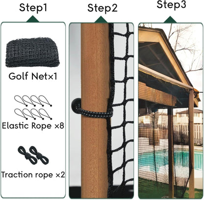 Heavy Duty Nylon Golf Practice Net 10-30Ft, Durable Golf Hitting Net,Golf Net Outdoor Indoor with Installtion Kit,Golf Nets for Backyard Driving，Golf,Baseball, Hockey, Soccer