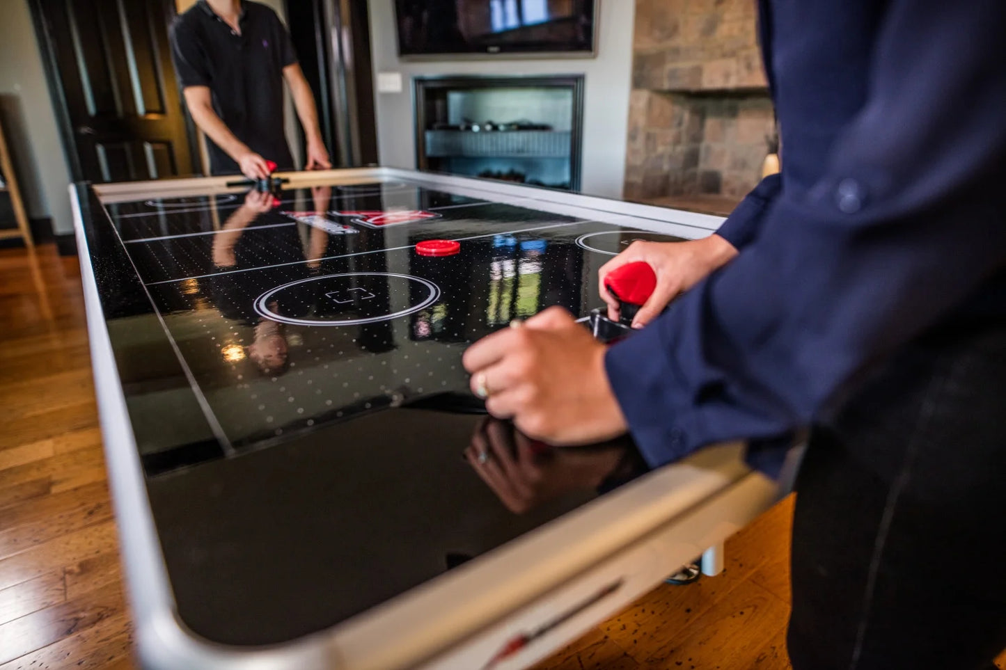 Avenger 8' Hockey Table with LED Scoring and 120V Blowers for Exhilarating Play