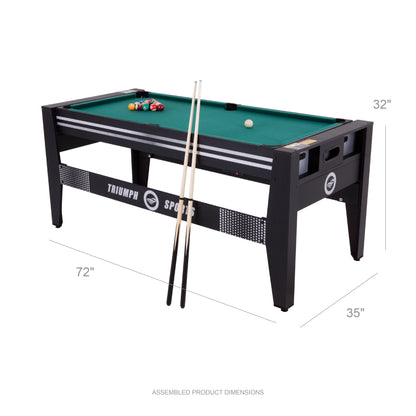 72" 4 in 1 Multi-Game Swivel Table with Air-Powered Hockey, Table Tennis, Billiards, and Launch Football