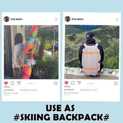 BE SMART 50L Extra Large Gym Backpack for Men, Big Gym Bag with Shoes Compartment, Waterproof Heavy Duty Duffel Bags, Men'S Workout Backpacks for Outdoor Sport,Hiking,Camping (XL)