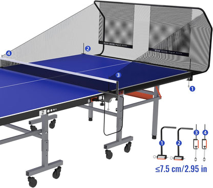 Table Tennis Ball Catch Net, Ping-Pong Ball Recycling Net, Durable Ball Collector for Solo Training, for Tables with Sides under 3 Inches