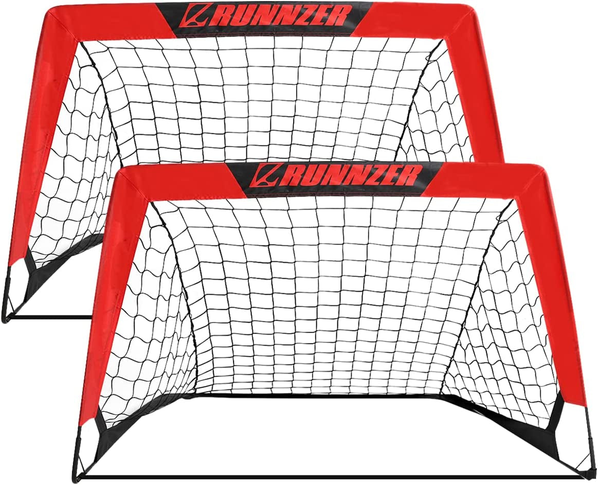 Kids Soccer Goal, Pop up Soccer Goal Net for Backyard, Set of 2 with Portable Carrying Case