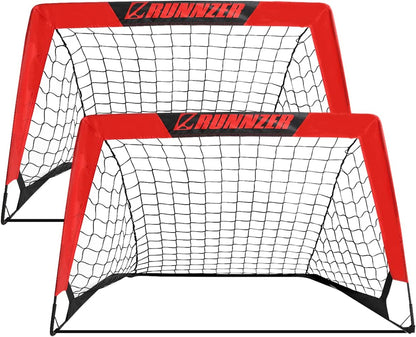 Kids Soccer Goal, Pop up Soccer Goal Net for Backyard, Set of 2 with Portable Carrying Case