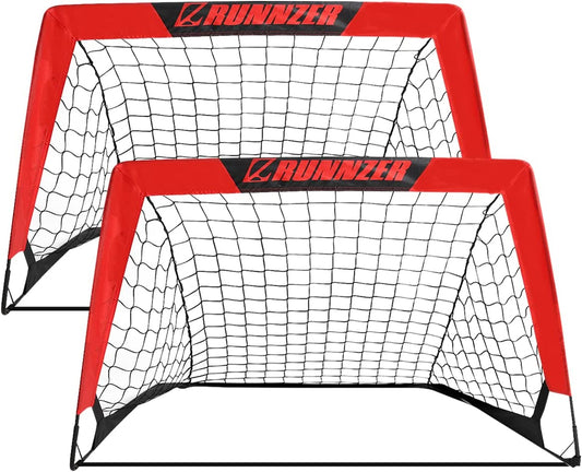 Kids Soccer Goal, Pop up Soccer Goal Net for Backyard, Set of 2 with Portable Carrying Case