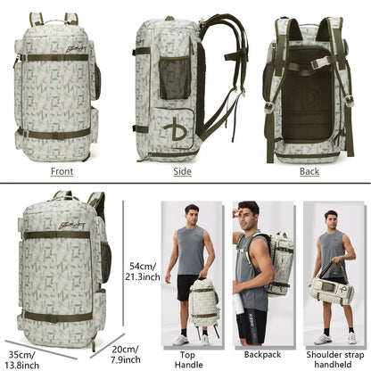 BE SMART 50L Extra Large Gym Backpack for Men, Big Gym Bag with Shoes Compartment, Waterproof Heavy Duty Duffel Bags, Men'S Workout Backpacks for Outdoor Sport,Hiking,Camping (XL)