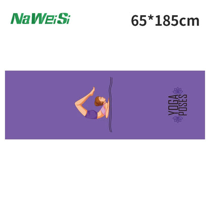 Yoga Mat Towel Double-Side Velvet Yoga Fitness Isolation Mat Non-Slip Folding Portable Sports Mat Towel Beach Quick Dry Towel