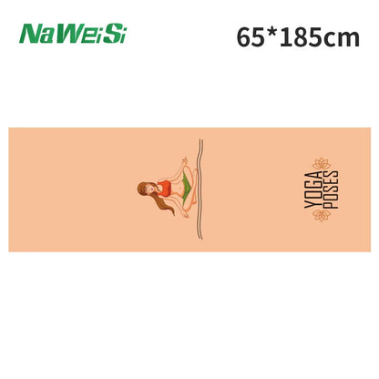 Yoga Mat Towel Double-Side Velvet Yoga Fitness Isolation Mat Non-Slip Folding Portable Sports Mat Towel Beach Quick Dry Towel