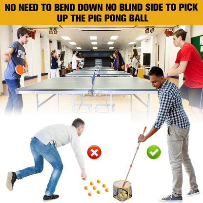 Table Tennis Picker Table Tennis Picker Sports Collector Practical Tennis Picker Gym Picker Long Handle Picker Table Tennis Container Steel