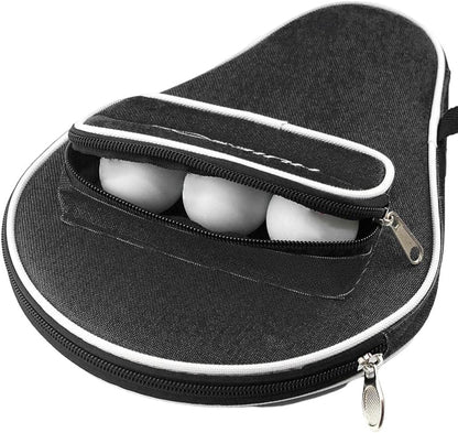 Pong Paddle Carry Bag with Ball Storage Pocket Table Tennis Racket Case Cover Waterproof Inner Blue