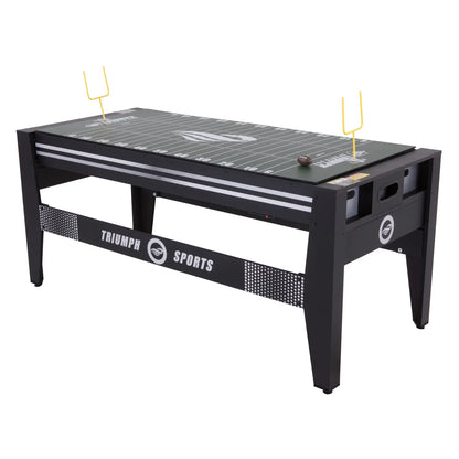 72" 4 in 1 Multi-Game Swivel Table with Air-Powered Hockey, Table Tennis, Billiards, and Launch Football