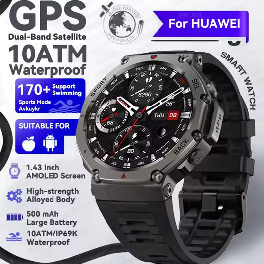 2025 New for Xiaomi IOS Outdoor Smart Watch GPS Bluetooth Call 10ATM Waterproof Navigation Tracker Men Sports Fitness Smartwatch