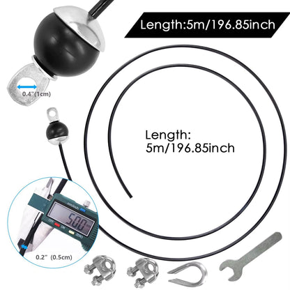 196 Inch Thick 5Mm Adjustable Home Gym Pulley System Replaces Fitness Cables, Gym Pulley System Accessories