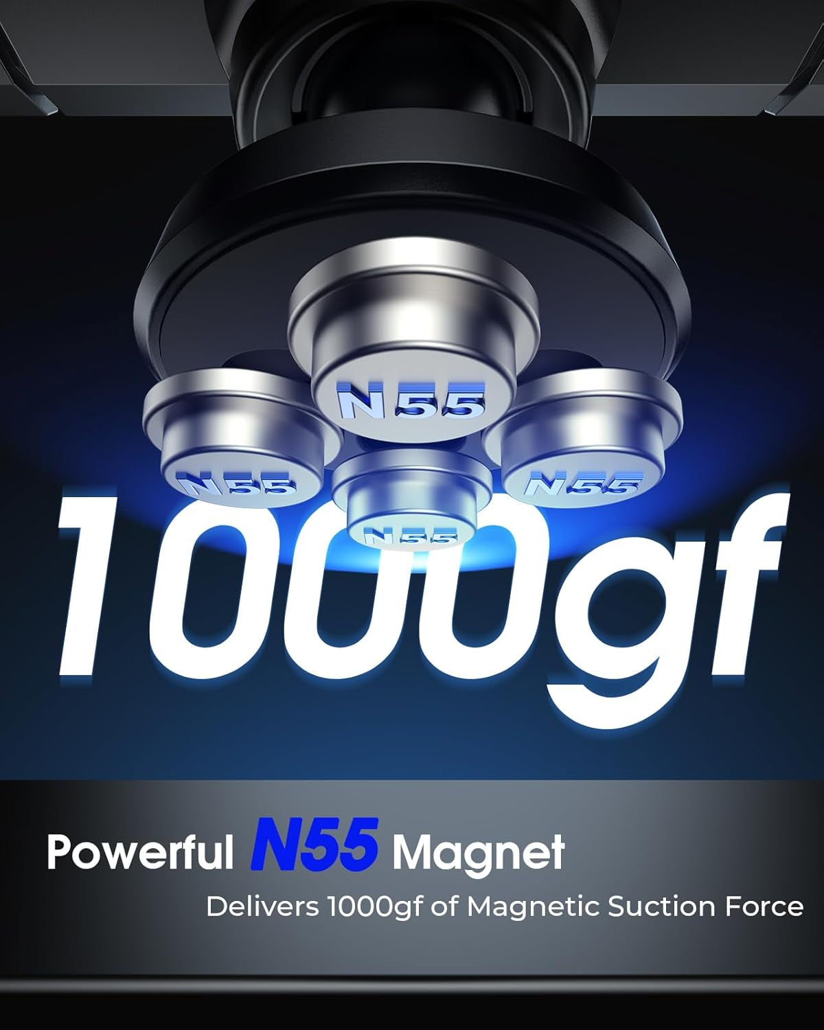 Gym Magnetic Phone Holder, 360° Rotatable Magnet Phone Holder for Gym Workout-Record, [N55 Super Magnet] Magnetic Cellphone Holder for All 4-7 Inch Smartphones