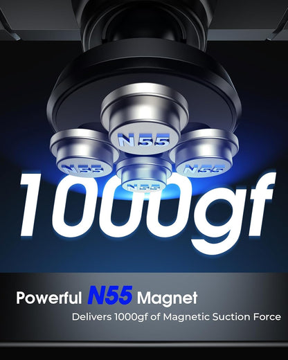 Gym Magnetic Phone Holder, 360° Rotatable Magnet Phone Holder for Gym Workout-Record, [N55 Super Magnet] Magnetic Cellphone Holder for All 4-7 Inch Smartphones