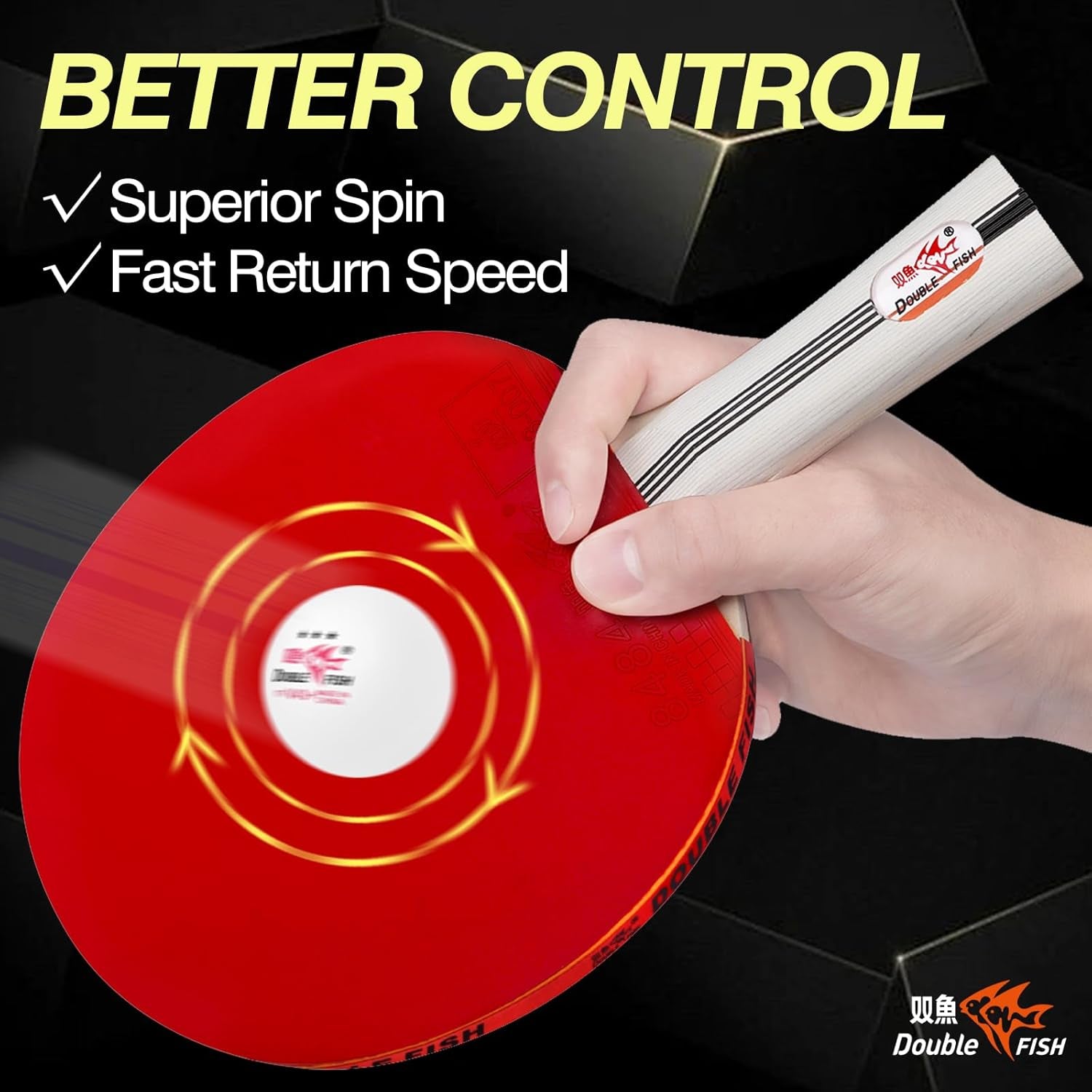 Ping Pong Paddles Set of 2 with 3Pcs 3-Star Balls & Storage Case - 2 Players High Performance Table Tennis Paddles Kit for Indoor & Outdoor Games