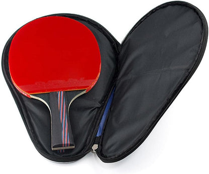 Pong Paddle Carry Bag with Ball Storage Pocket Table Tennis Racket Case Cover Waterproof Inner Blue