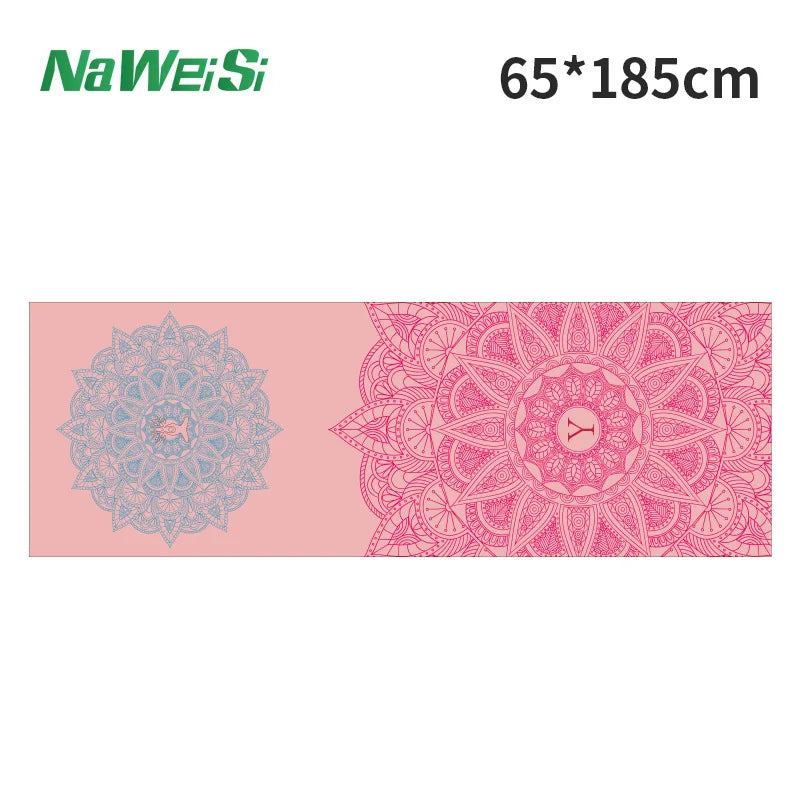 Yoga Mat Towel Double-Side Velvet Yoga Fitness Isolation Mat Non-Slip Folding Portable Sports Mat Towel Beach Quick Dry Towel
