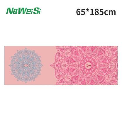 Yoga Mat Towel Double-Side Velvet Yoga Fitness Isolation Mat Non-Slip Folding Portable Sports Mat Towel Beach Quick Dry Towel